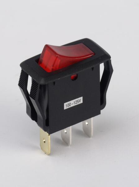 PEC85135ROC SWITCH ROCKER RED LIGHTED SPST O-F SPADE TERM